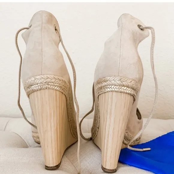 Aquazzura Beige Wedge Sandals Size 42 Size 11 Aquazzura Espadrilles