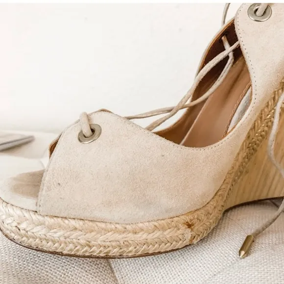 Aquazzura Beige Wedge Sandals Size 42 Size 11 Aquazzura Espadrilles