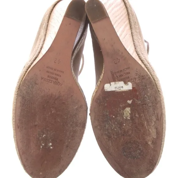Aquazzura Beige Wedge Sandals Size 42 Size 11 Aquazzura Espadrilles