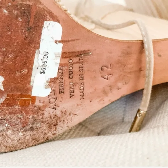Aquazzura Beige Wedge Sandals Size 42 Size 11 Aquazzura Espadrilles