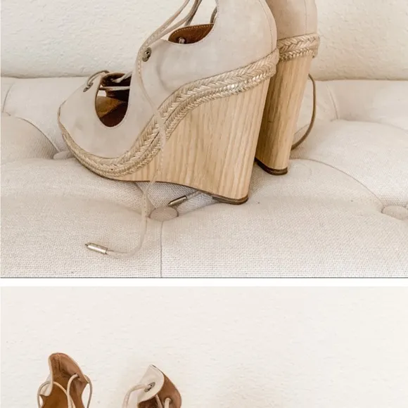 Aquazzura Beige Wedge Sandals Size 42 Size 11 Aquazzura Espadrilles