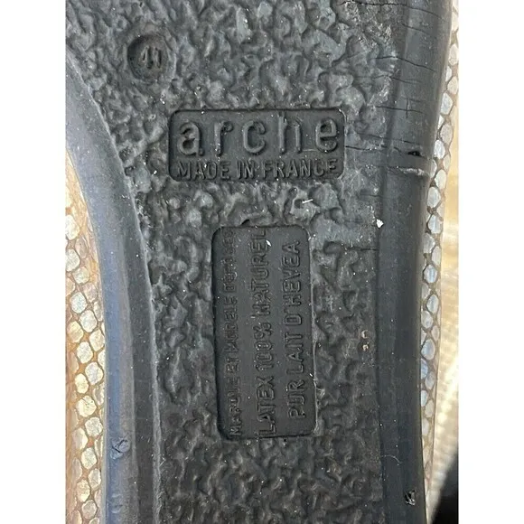 Arche Snake Embossed Slip On leather Ballet Flats Women Size US 10.5/41 EU Metal