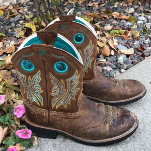 🍄Ariat FatBaby Brown Leather Short Boots