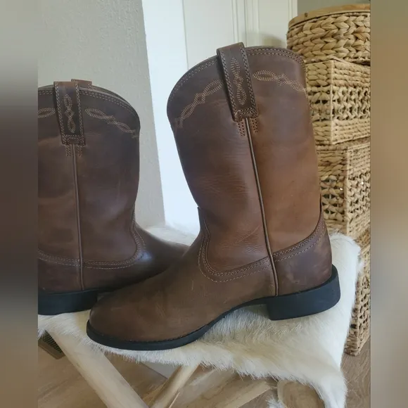 Ariat Men's Heritage Roper Boot - Brown Leather Boots Size 10.5D