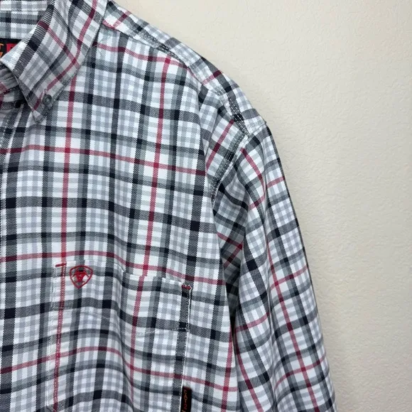 ARIAT WORK FR Men's Size L Flame Resistant Work Button Down Shirt