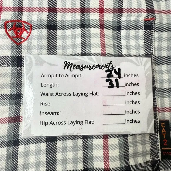 ARIAT WORK FR Men's Size L Flame Resistant Work Button Down Shirt