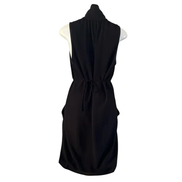 Aritzia Wilfred Sabine Black Sleeveless Drapey Mini Dress Size Small