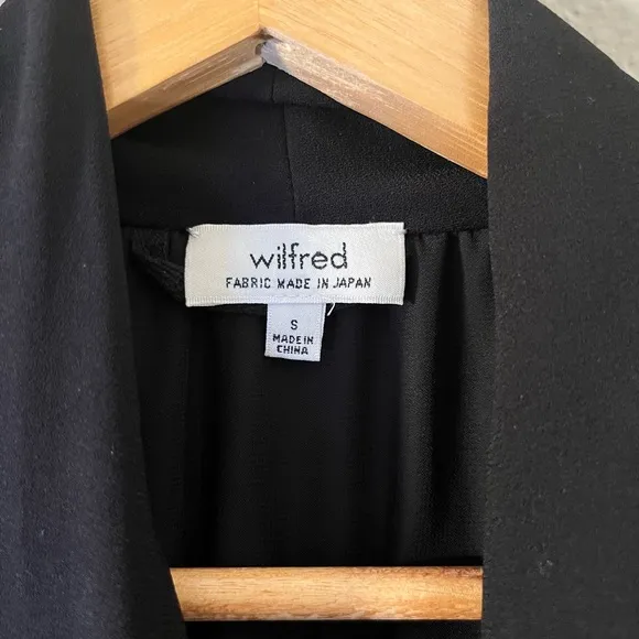 Aritzia Wilfred Sabine Black Sleeveless Drapey Mini Dress Size Small