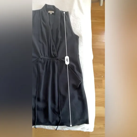 Aritzia Wilfred Sabine Black Sleeveless Drapey Mini Dress Size Small