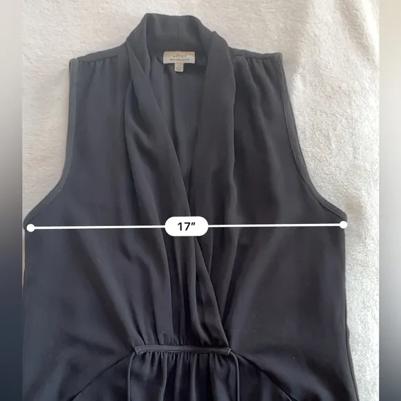 Aritzia Wilfred Sabine Black Sleeveless Drapey Mini Dress Size Small