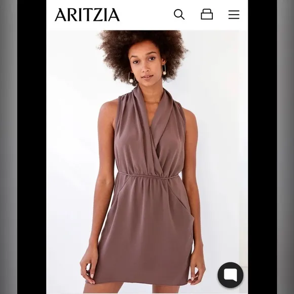 Aritzia Wilfred Sabine Wrap Front Mini Dress Mauve/Purple Size Medium