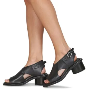 A.S.98 Lucca Heeled Sandals Size 37 7 Black Leather EUC $319