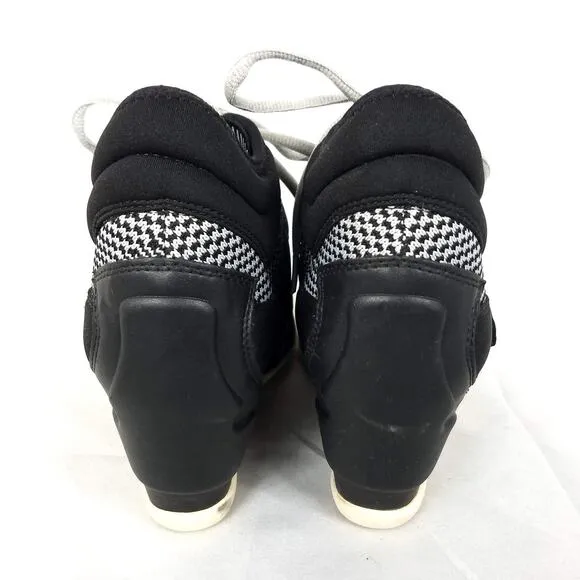 Ash Bebop Knit Wedge Sneakers Black Gray Women's Size EU 38 US 8