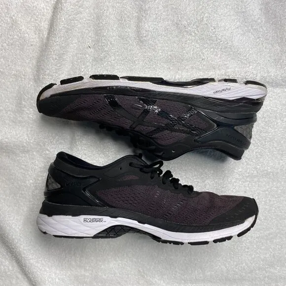 Asics Gel Kayano 24 Mens 8.5 Black Running Shoes Stability Sneakers Athleisure
