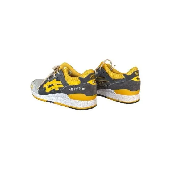 Asics Mens Grey Gold Fusion Lace Up Gel Lyte 3 Sneakers Athletic Shoes Size 10