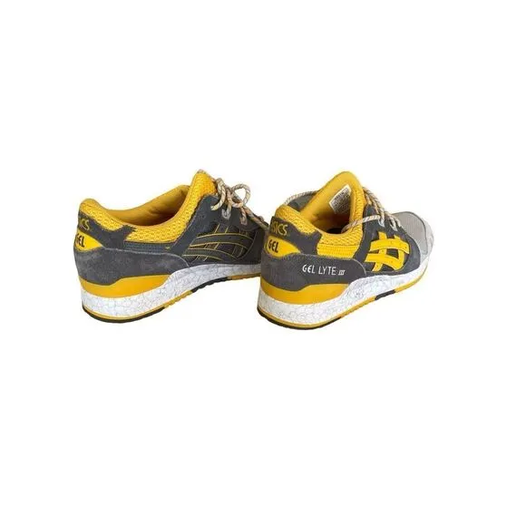 Asics Mens Grey Gold Fusion Lace Up Gel Lyte 3 Sneakers Athletic Shoes Size 10