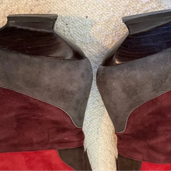 Audley London Soft Suede multi-colored ankle Boots Size 39 / 8.5