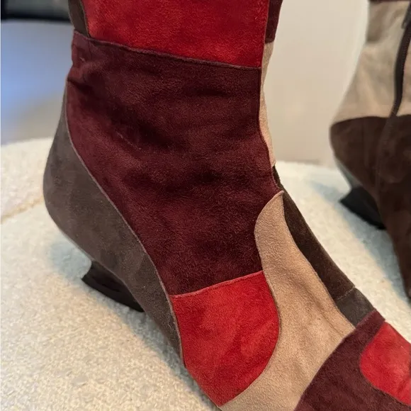 Audley London Soft Suede multi-colored ankle Boots Size 39 / 8.5