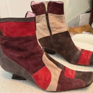 Audley London Soft Suede multi-colored ankle Boots Size 39 / 8.5
