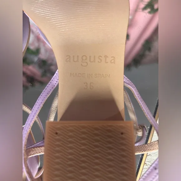 Augusta-Maisie Lilac Lambskin Leather Women’s Heeled Sandals EU 36 US 5.5