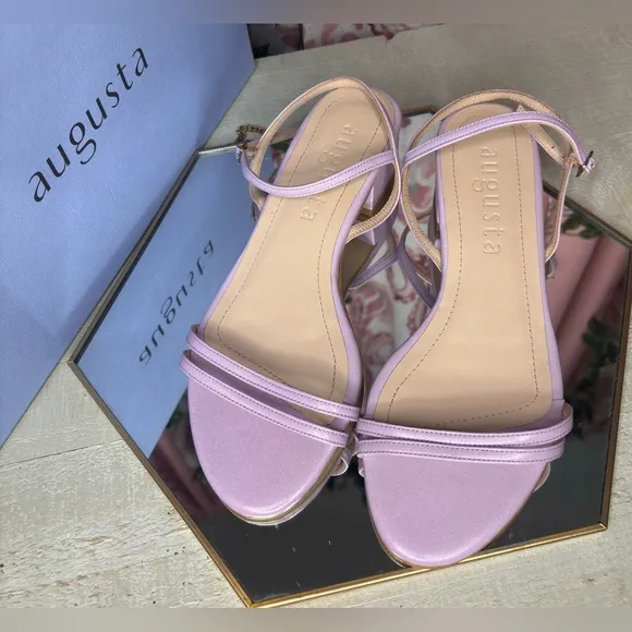 Augusta-Maisie Lilac Lambskin Leather Women’s Heeled Sandals EU 36 US 5.5
