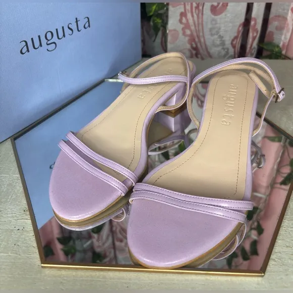 Augusta-Maisie Lilac Lambskin Leather Women’s Heeled Sandals EU 36 US 5.5