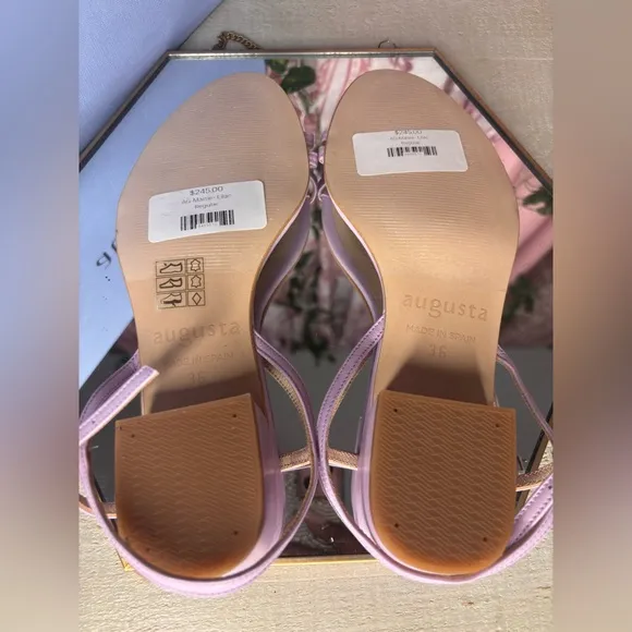 Augusta-Maisie Lilac Lambskin Leather Women’s Heeled Sandals EU 36 US 5.5