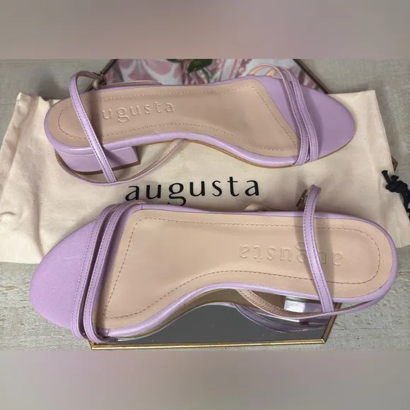 Augusta-Maisie Lilac Lambskin Leather Women’s Heeled Sandals EU 36 US 5.5