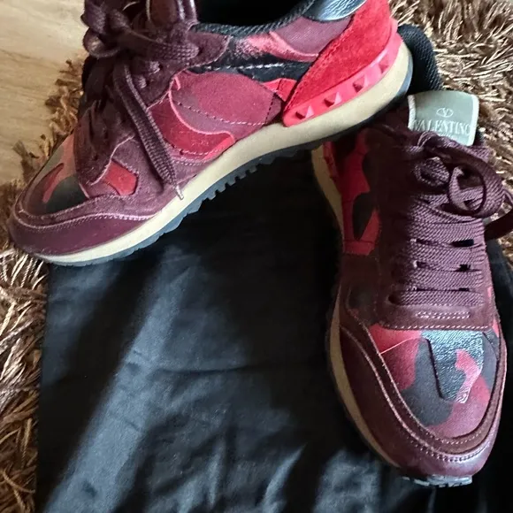 Authentic Valentino Garavani Red Camouflage Sneakers , in a nice condition