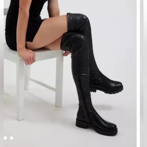 Azalea Wang Eureva Over-The-Knee Boot women 6 vegan leather black retro Y2K