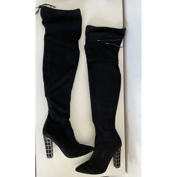B Brian Atwood Synthetic Marney Caged Heel Over-the-knee Boots sz 10