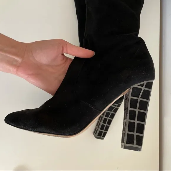 B Brian Atwood Synthetic Marney Caged Heel Over-the-knee Boots sz 10