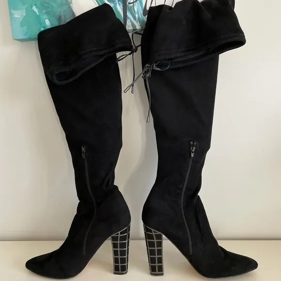 B Brian Atwood Synthetic Marney Caged Heel Over-the-knee Boots sz 10