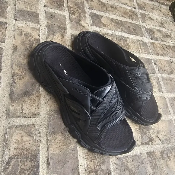 Balenciaga Black Quilted Sandals Size 11