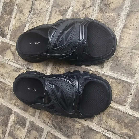 Balenciaga Black Quilted Sandals Size 11