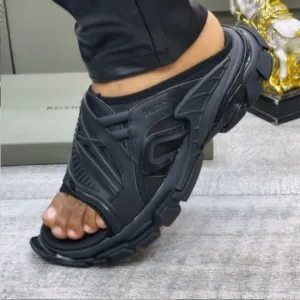 Balenciaga Black Quilted Sandals Size 11