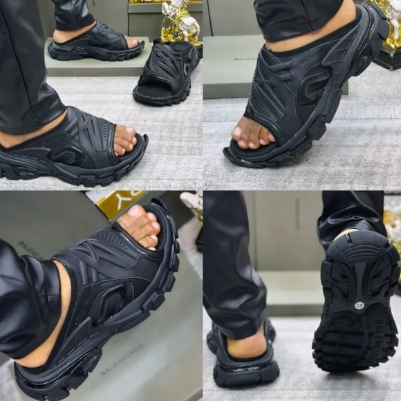 Balenciaga Black Quilted Sandals Size 11