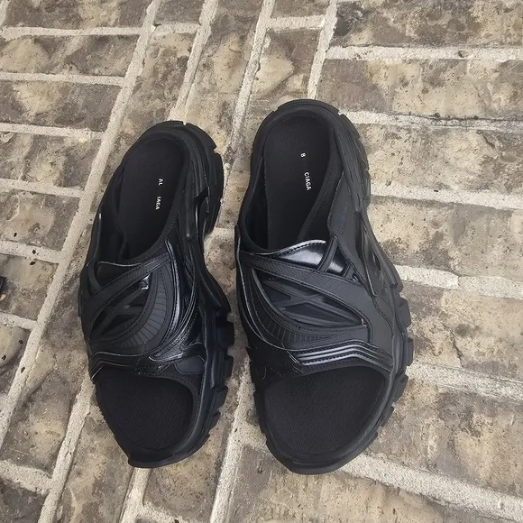 Balenciaga Black Quilted Sandals Size 11