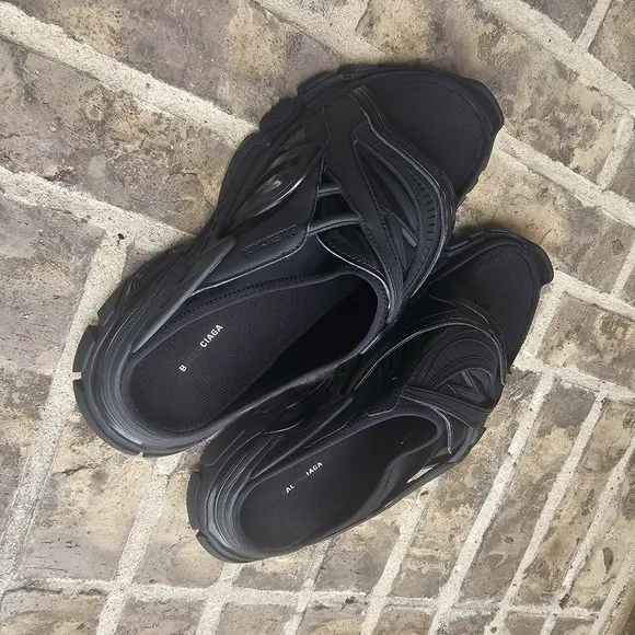 Balenciaga Black Quilted Sandals Size 11