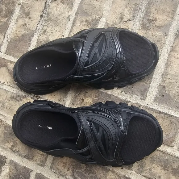 Balenciaga Black Quilted Sandals Size 11