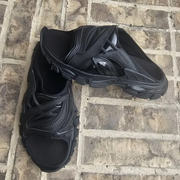Balenciaga Black Quilted Sandals Size 11