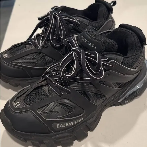 Balenciaga Black Sneakers with Chunky Sole and Durable Design