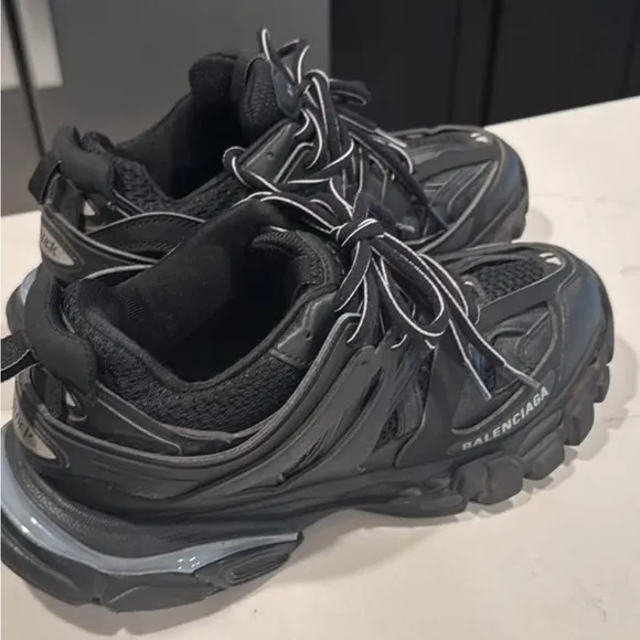 Balenciaga Black Sneakers with Chunky Sole and Durable Design