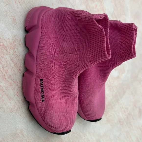 Balenciaga Fuchsia Knit Sneakers