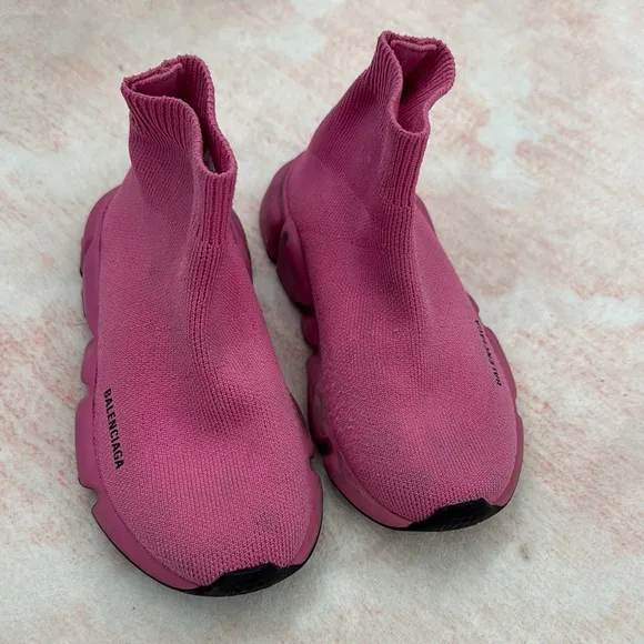 Balenciaga Fuchsia Knit Sneakers