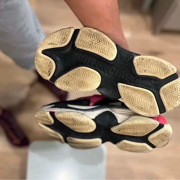 Balenciaga Triple S Pink and Black Sneakers