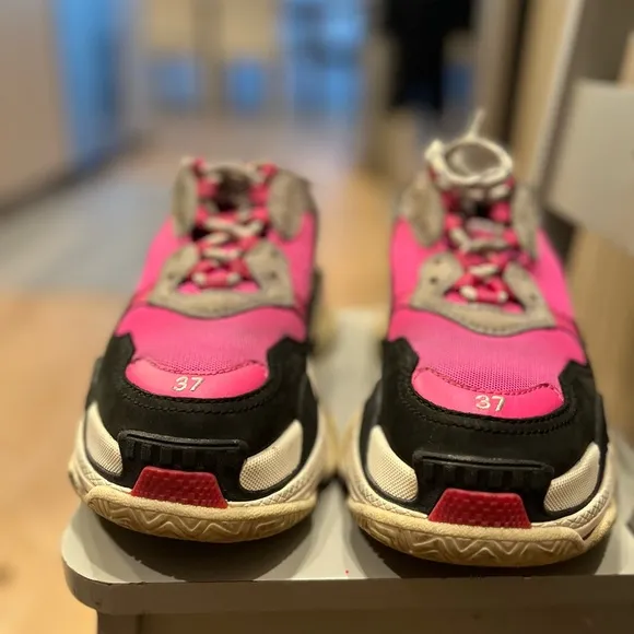 Balenciaga Triple S Pink and Black Sneakers