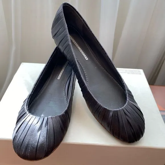 Ballet ore style Vera Wang Lavender flats grey fabric rushed  7 balletcore