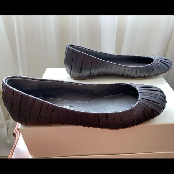 Ballet ore style Vera Wang Lavender flats grey fabric rushed  7 balletcore