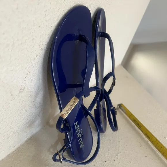 Balmain Blue jelly thong sandals Size 9
